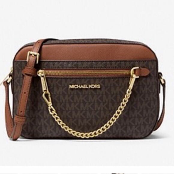 Michael Kors Brown /Tan Jet Set Large Logo
Crossbody Bag NWT - Picture 2 of 8